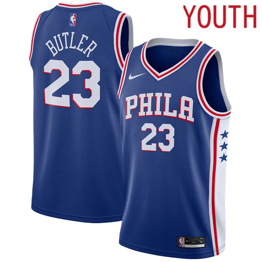 Youth Philadelphia 76ers 23 Jimmy Butler Nike Blue Swingman NBA Jersey
